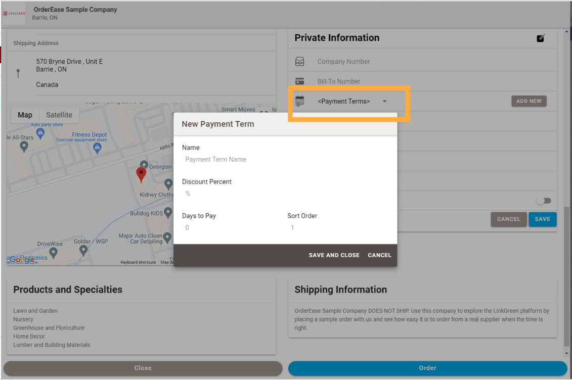 3 - Where to locate and update the settings for Payment Terms in a company