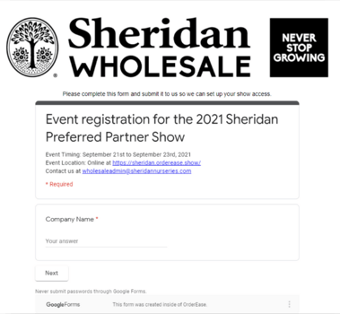 Branded virtual event registration